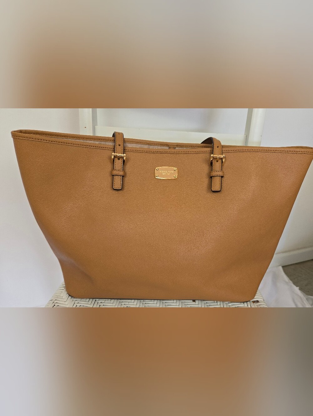 Michael Kors Tan Camel Leather Tote Bag Or Purse